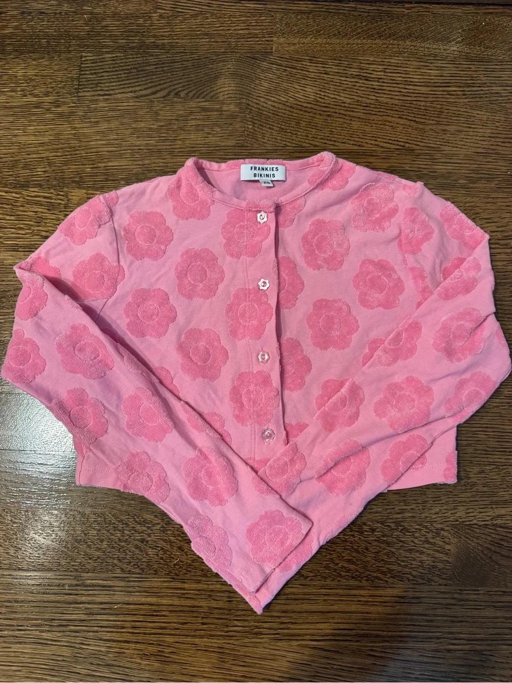 Frankie's Bikinis Pink Floral Swim Coverup Set
